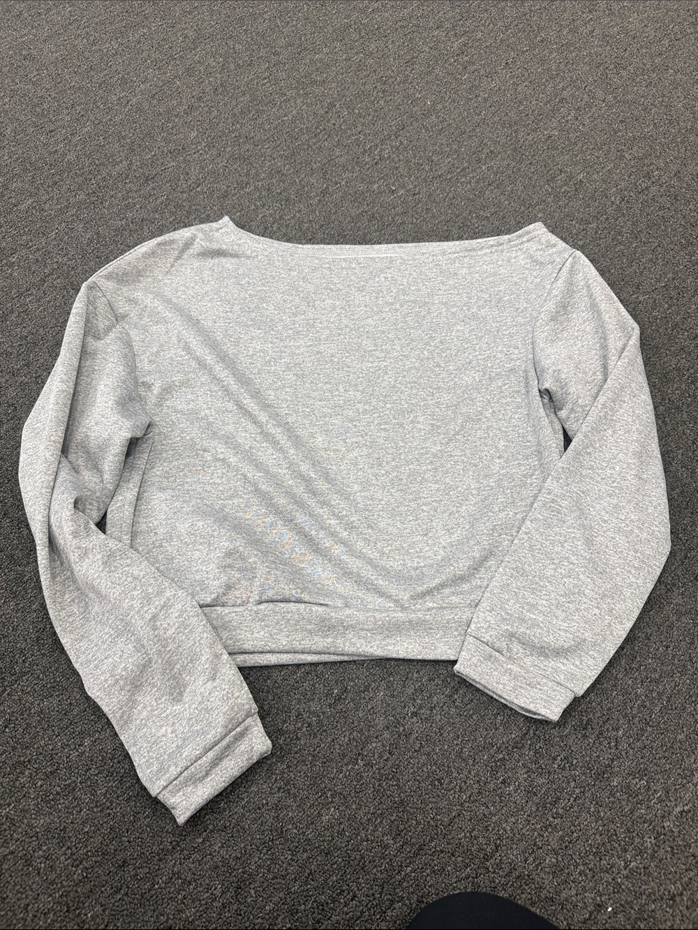 Light Gray Off-Shoulder Long Sleeve Top